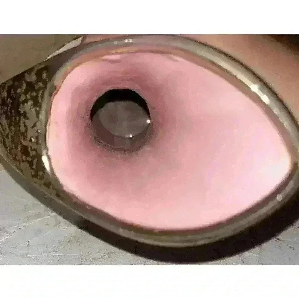 VINTAGE 1940s 1950s SHINY WEEPING GOLD TEXTURED PINK VASE - Picture 5 of 6